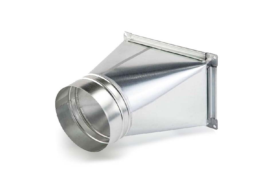 Прямоугольный переход с прямоугольного сечения на круглое 900х400/450