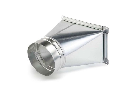 Прямоугольный переход с прямоугольного сечения на круглое 500х300/200